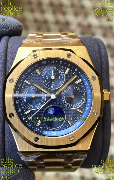 Audemars Piguet Royal Oak Perpetual Calendar Swiss Replica 904L Steel in Yellow Gold Casing