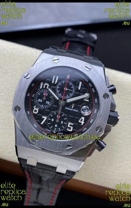 Audemars Piguet Royal Oak Offshore Black Dial Chronograph 1:1 Mirror Replica Watch - 904L Steel