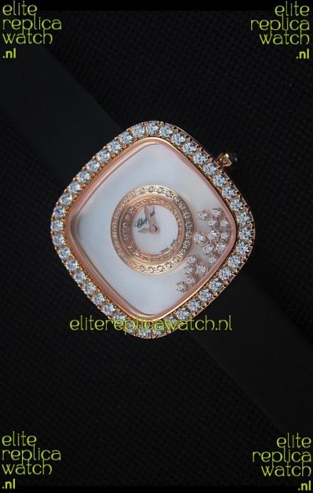 Chopard Happy Diamonds 38MM Black Strap in White Dial