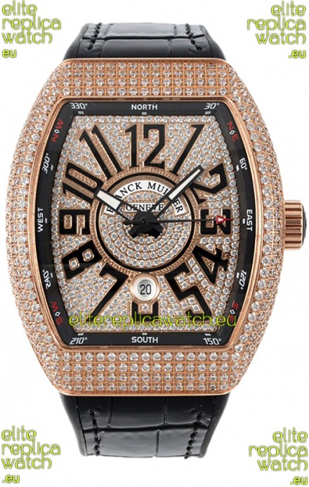 Franck Muller Vanguard V45 Edition in Rose Gold Plating - Black Numerals 