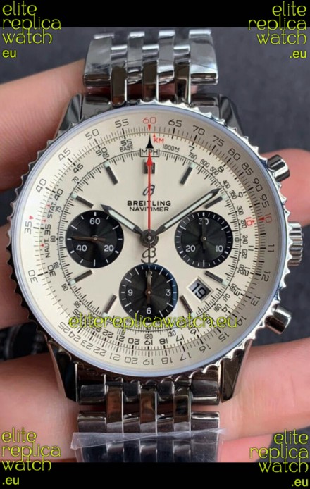 Breitling Navitimer 1 B01 Chronograph Edition 43MM - White Dial 904L 1:1 Mirror Replica Watch