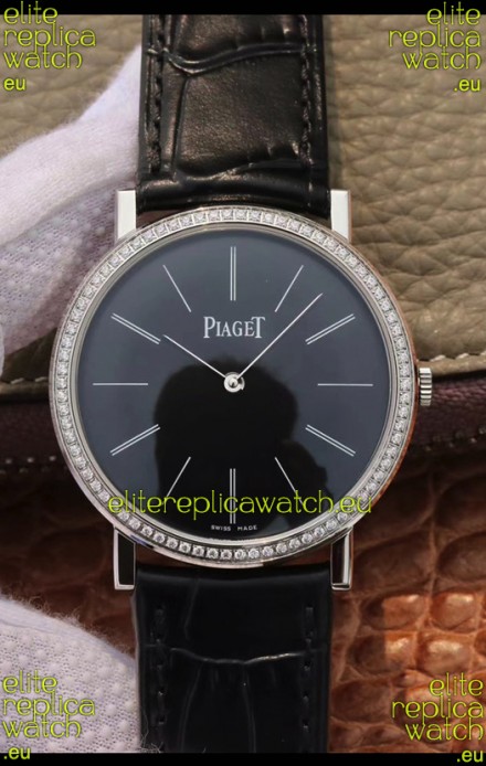 Piaget Altiplano G0A29113 1:1 Mirror Swiss Replica Watch in Black Dial Diamonds Bezel 