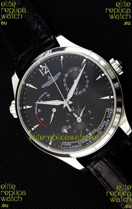 Jaeger LeCoultre Master Geographic Power Reserve Steel Case Swiss Replica Watch 