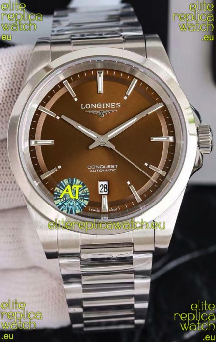 Longines Conquest Automatic Brown Dial Automatic Watch in Steel Casing