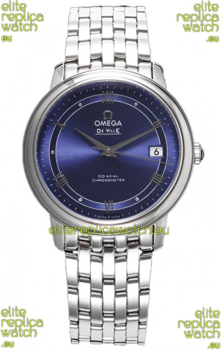 Omega De Ville Co-Axial Chronometer 36.8MM Swiss Replica Watch in Light Blue Dial 