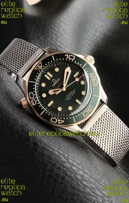 Omega Seamaster Super Clone 300M Diver Titanium Two Tone Green Dial Watch 