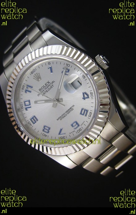 Rolex Datejust II 41MM with Cal.3136 Movement Swiss Replica Watch in Arabic Numerals