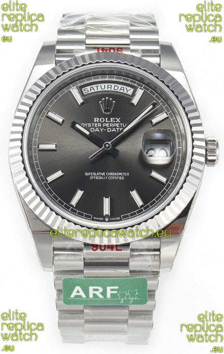 Rolex Day Date Presidential Stainless Steel Grey Dial Watch 40MM - 1:1 Mirror Quality