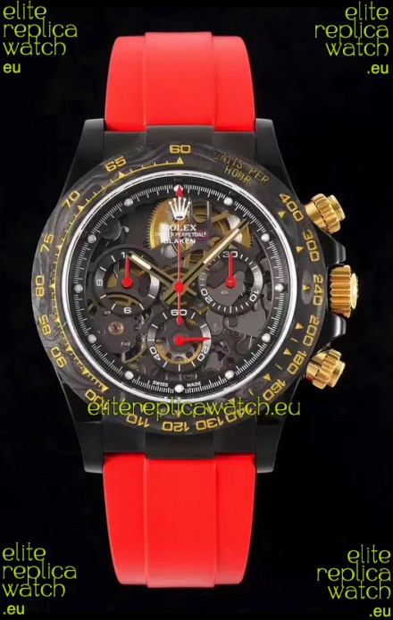 Rolex Daytona Blaken Red 1:1 Swiss Mirror Replica Skeleton Dial Cal.4130 Movement