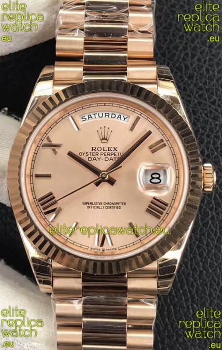 Rolex Day Date Presidential 904L Steel Rose Gold 40MM - Rose Gold Dial 1:1 Mirror Quality Watch