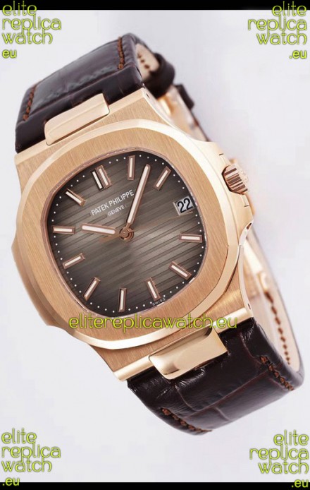 Patek Philippe Nautilus 5711/1R 1 1:1 Mirror Replica Watch in Brown Dial Rose Gold