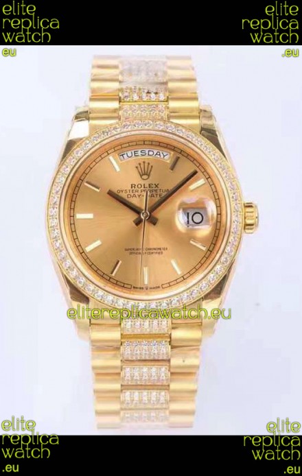 Rolex Day Date Presidential 18K Yellow Gold Watch 36MM - Gold Dial 1:1 Mirror Quality Watch