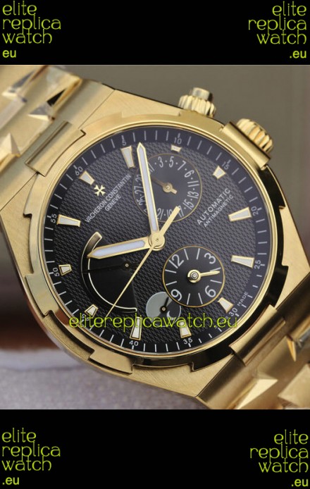 Vacheron Constantin Overseas Power Reserve Swiss Replica Watch in Yellow Gold Casing