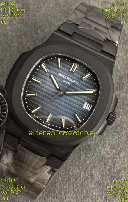 Patek Philippe Nautilus 5711 Black Venom PVD Swiss Replica Watch in Blue Dial 