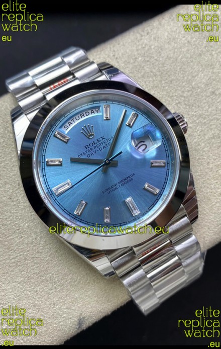 Rolex Day Date Presidential 228206 904L Steel 40MM - ICE BLUE Dial 1:1 Mirror Quality Watch