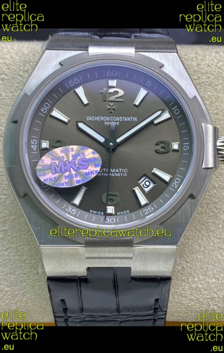 Vacheron Constantin Overseas 1:1 Mirror Swiss Replica Watch in Grey Dial - Leather Strap