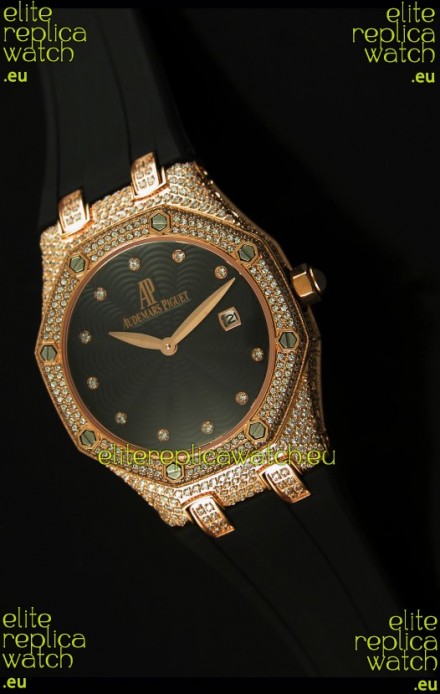 Audemars Piguet Royal Oak LADY Replica Watch in Pink Gold Casing