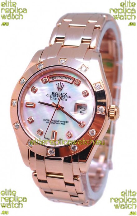 Rolex Day Date White Mother of Pearl Swiss Replica Watch