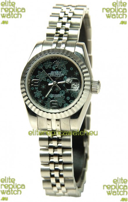 Rolex Datejust Floral Motif Ladies Swiss Replica Watch