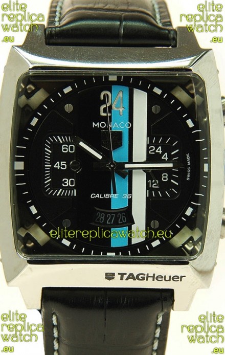 Tag Heuer Monaco Swiss Structure Japanese Replica Watch in Black Dial