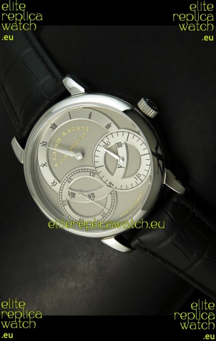 Alange Sohne Dual Sub Dials Japanese Watch Black Strap