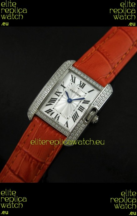 Cartier Louis Japanese Replica Ladies Diamond Watch