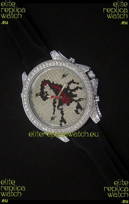 Five Time Zones J&C Clone Watch in Full Diamonds