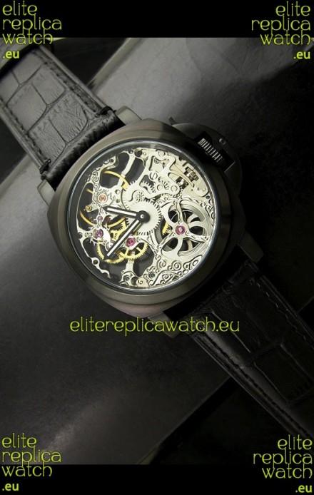 Panerai Radiomir Skeleton Swiss Watch in PVD
