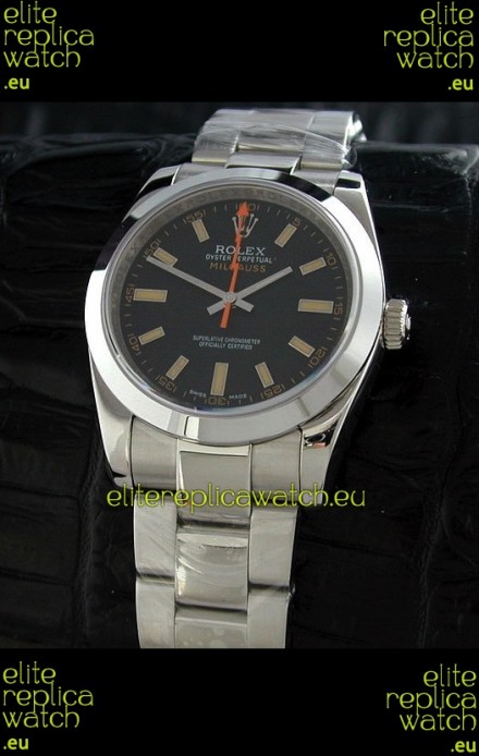 Rolex Oyster Perpetual Milgauss Japanese Replica Watch in Black Dial