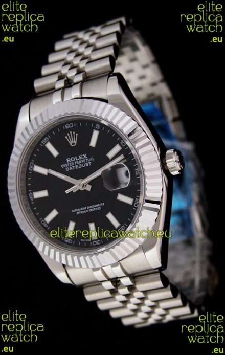 Rolex DateJust Japanese Replica Watch in Black Dial