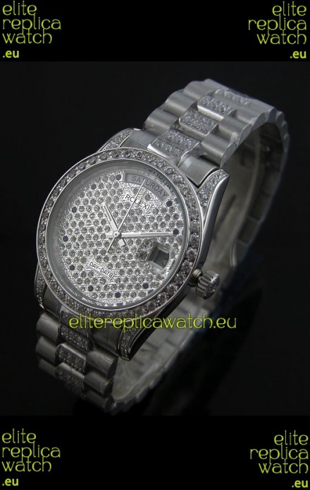 Rolex Day Date swiss Automatic Replica Watch in Diamonds Dial