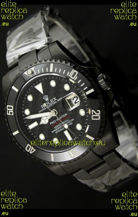Rolex Pro Hunter Submariner Swiss Replica PVD Watch in Carbon Dial