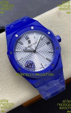 Audemars Piguet Royal Oak 15500 Blue Ceramic Casing Super Clone Replica Watch Steel Dial