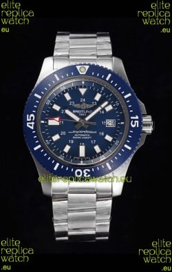 Breitling SuperOcean II 44mm 904L Steel Case 1:1 Mirror Replica Watch in Blue Dial 