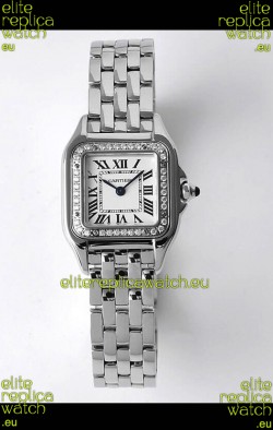Cartier PANTHERE Edition 22MM 1:1 Mirror Quality Swiss Replica Watch in White Dial - Diamonds Bezel