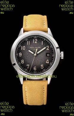 Patek Philippe Calatrava 5226G-001 904L Steel 1:1 Mirror Replica Watch Leather Strap