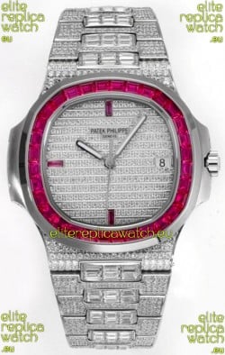 Patek Philippe Nautilus 5711/A Swiss Replica Watch 1:1 Mirror Replica in 904L Steel Diamonds Casing
