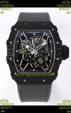 Richard Mille RM35-01 Rafael Nadal Carbon Fiber Casing with Genuine Tourbillon Super Clone Watch 