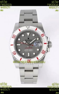 Rolex Submariner DiW Stainless Steel Casing White Ceramic Bezel Grey Dial Edition Watch 