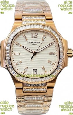 Patek Philippe Nautilus 7118R 35MM 1:1 Rose Gold White Dial 1:1 Mirror Replica Watch