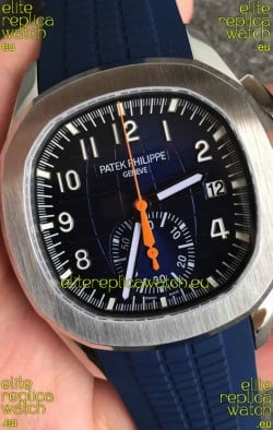 Patek Philippe Aquanaut 5968 Chronograph Steel Casing Blue Dial Watch in Swiss Automatic Movement