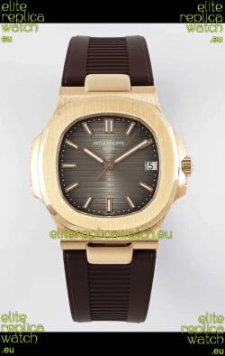 Patek Philippe Nautilus 5711/1R-001 1:1 Mirror Replica in 904L Steel Rose Gold Brown Dial