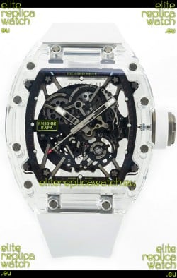 Richard Mille RM35-02 Rafael Nadal Transparent Sapphires Casing with Genuine Tourbillon Super Clone Watch