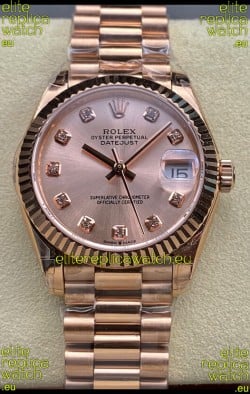 Rolex Datejust 31MM Swiss Watch in 904L Steel Rose Gold Dial 1:1 Mirror Replica
