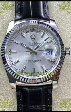 Rolex Day Date 904L Steel Casing Watch in Steel Dial 36MM - 1:1 Mirror Quality 