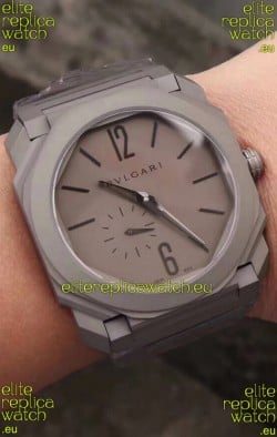 Bvlgari Octo Finissmo Edition 1:1 Mirror Replica Sandblasted Ceramic Casing and Strap 