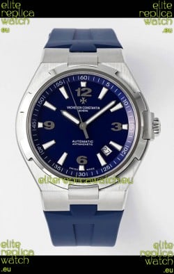 Vacheron Constantin Overseas 1:1 Mirror Swiss Replica Watch in Steel Blue Dial - Rubber Strap