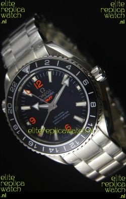 Omega Planet Ocean GMT Black Swiss Replica Watch - 1:1 Ultimate Mirror Edition