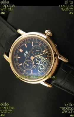Patek Philippe Complications Tourbillon Japanese Replica Watch in Pink Gold