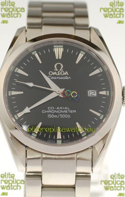 Omega SeaMaster CO AXIAL Swiss Replica Watch in Black Dial